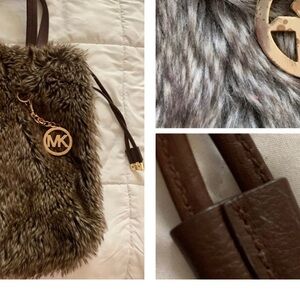 Michael Kors Brown Faux Fur Shoulder Bag